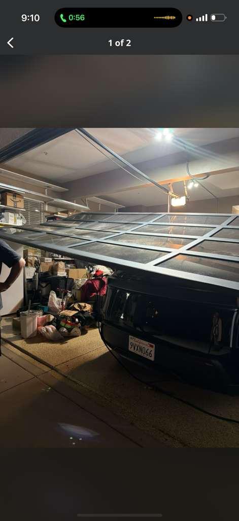 Full-view modern glass garage door